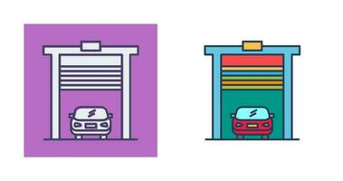 Car in garage Vector Icon