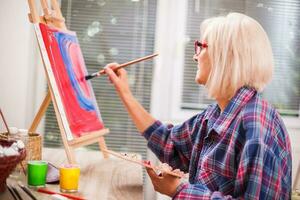 A woman painting photo