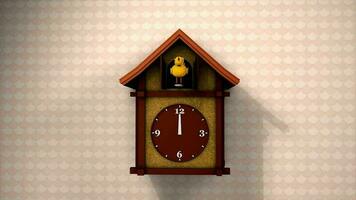 Cuckoo clock, front view with alpha matte. video