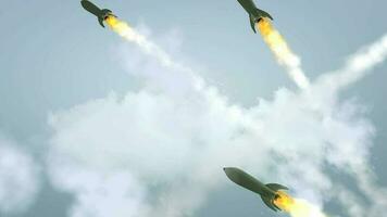 Concept animation missiles attack, world war, weapon, missiles. video