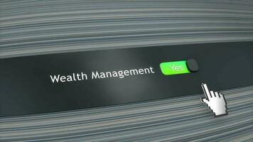 Application system setting Wealth management video