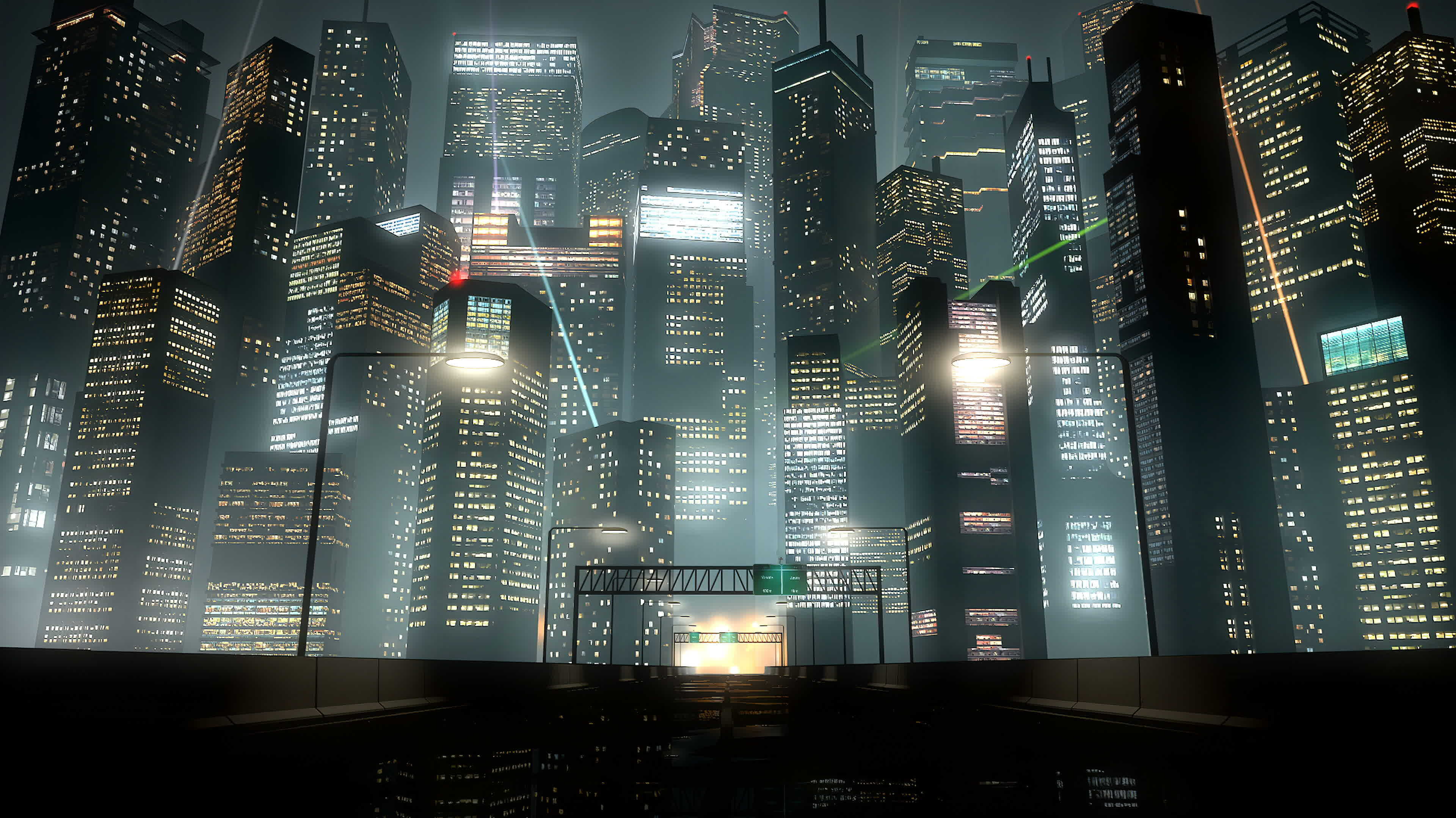 Fantastic night city light show 23949825 Stock Video at Vecteezy