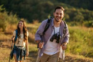 Couple spending time outdoors photo