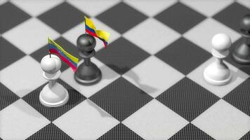 scacchi pedone con nazione bandiera, Venezuela, Colombia. video