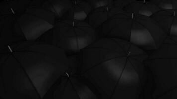 conceptuel animation, foule avec parapluie. video