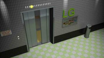 3d animation Elevator, lift, building. video