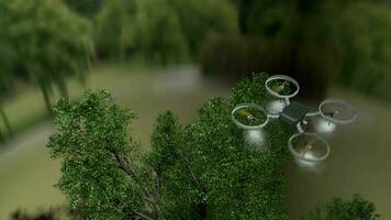 Künstler Rendern landwirtschaftlich Roboter Drohne video