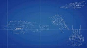 Spaceship blueprint animation video