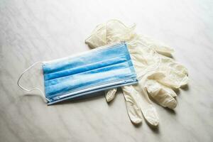Medical face mask and gloves photo