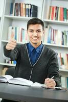 A student in the library photo