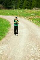 A woman hiking photo