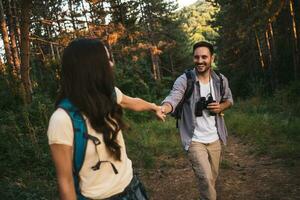 Couple spending time outdoors photo