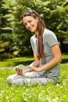 A woman spending time outdoors photo