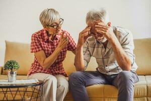 A couple of seniors having a discussion photo