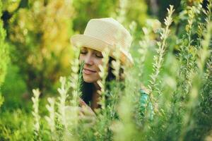 A young woman gardening photo