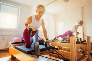 A woman doing pilates photo