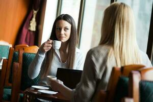 Friends in a cafe photo