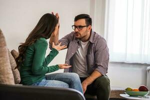 Young couple having an argument photo