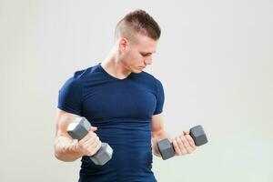 A man doing physical exercises photo