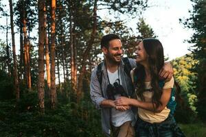 Couple spending time outdoors photo