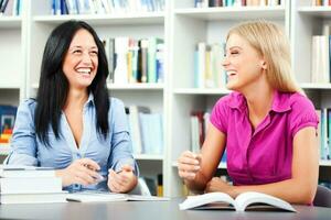 Friends at the library photo