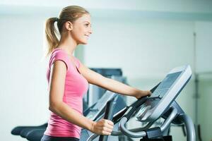 A woman doing physical exercises photo