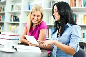 Friends at the library photo