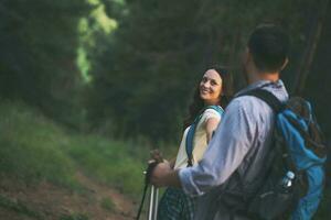 Couple spending time outdoors photo