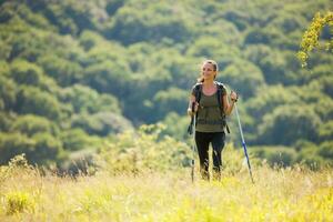 A woman hiking photo