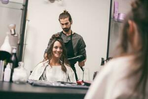 A woman at a hair salon photo