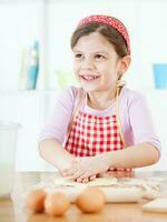 A young girl cooking photo