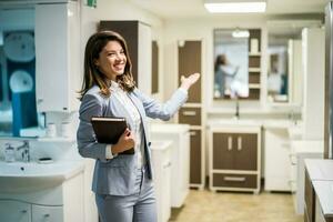 Women who own a bathroom-related shop photo