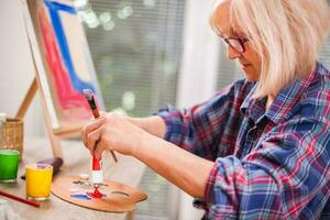 A woman painting photo