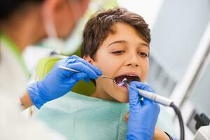 A child at the dentist photo