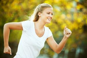 A woman running photo