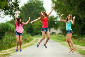 Friends spending time outdoors photo