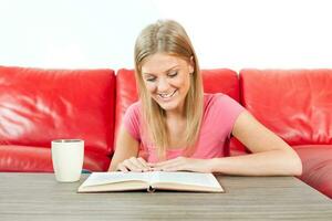 A woman reading photo