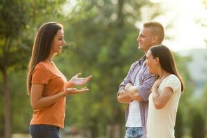 Friends spending time outdoors photo