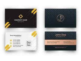 Set Of Business Or Visiting Card Design With Double-Side Presentation. vector