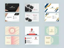 Front and Back View of Business Card or Visiting Card Set such as Photo Studio, Music Studio. vector