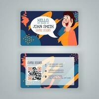 Front and back view of abstract business card or visiting card design for Graphic Designer. vector