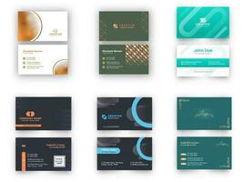 Modern Business Card Set With Double-Sides Presentation. vector