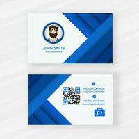 Front and back view of Photographer business card or visiting card design with businessman image. vector