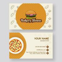 Retro style business card or visiting card design for Bakery House. vector