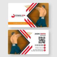 Fitness Gym concept based fitness club business card design in front and back view. vector