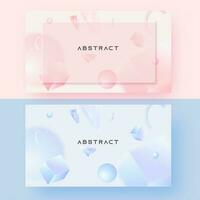 3D Abstract geometric elements background in two color option. vector