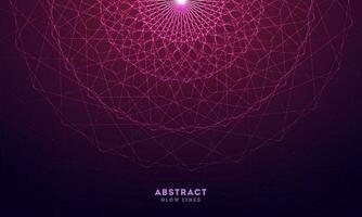 Abstract Purple Mesh Background with Glowing Lines. vector