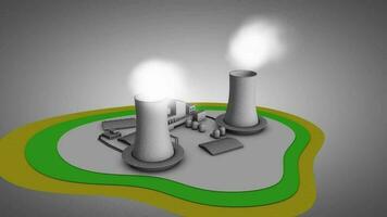 Artist impression 3d illustration of nuclear reactor. 360 degree view, looping. video