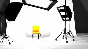 Photography studio with equipment setting up. video