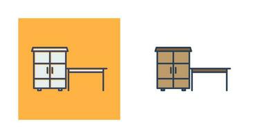 Table with Shelves Vector Icon